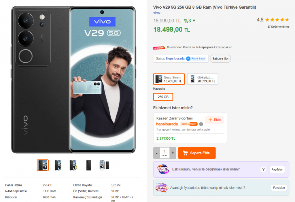 Vivo V29 5G Fiyatı