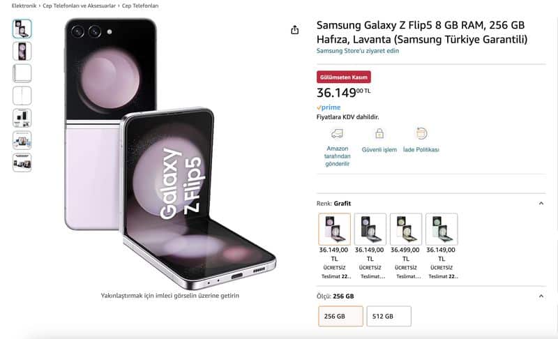 galaxy Z Flip 5 fiyatı