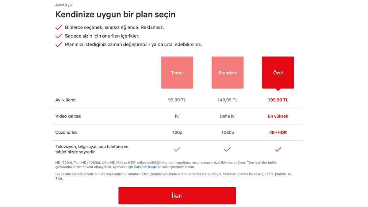 Netflix paketleri ve abonelik ücretleri abonelik fiyatları