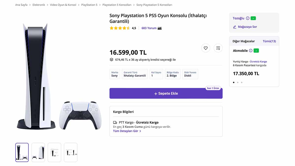 İthalat Garantili PLayStation PS5 oyun konsolu