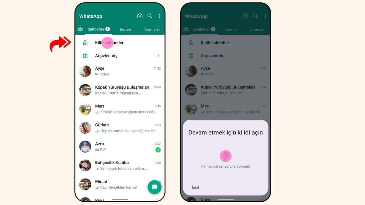 WhatsApp Sohbet Kilidi
