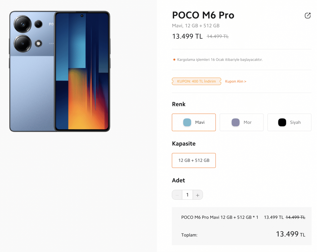 POCO M6 Pro Fiyatı