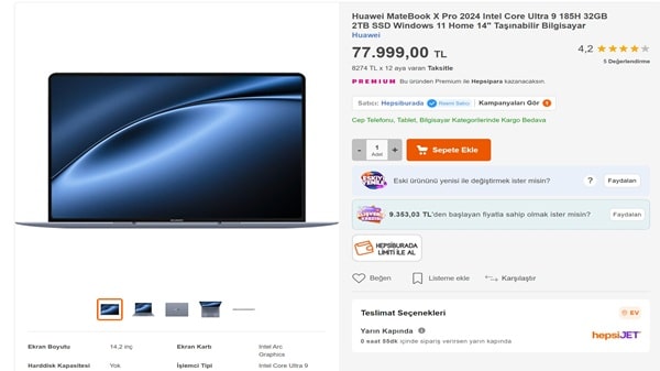 Huawei MateBook X Pro 2024