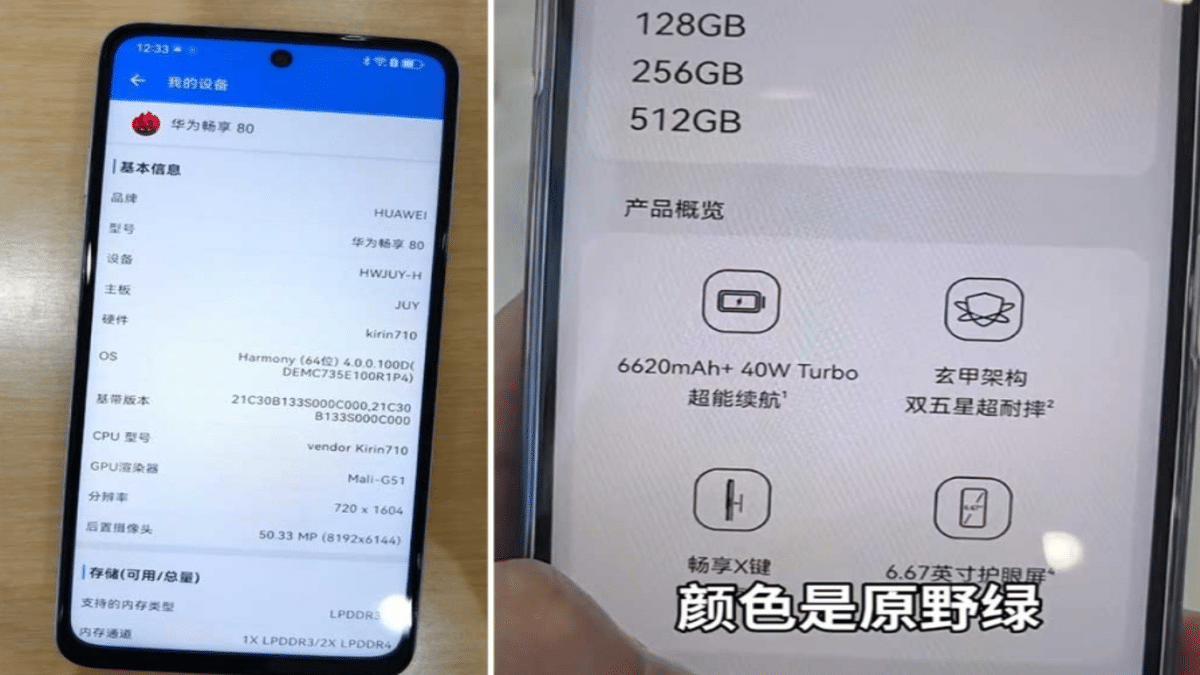Huawei Enjoy 80 Canlı Fotoğraflarla Sızdırıldı