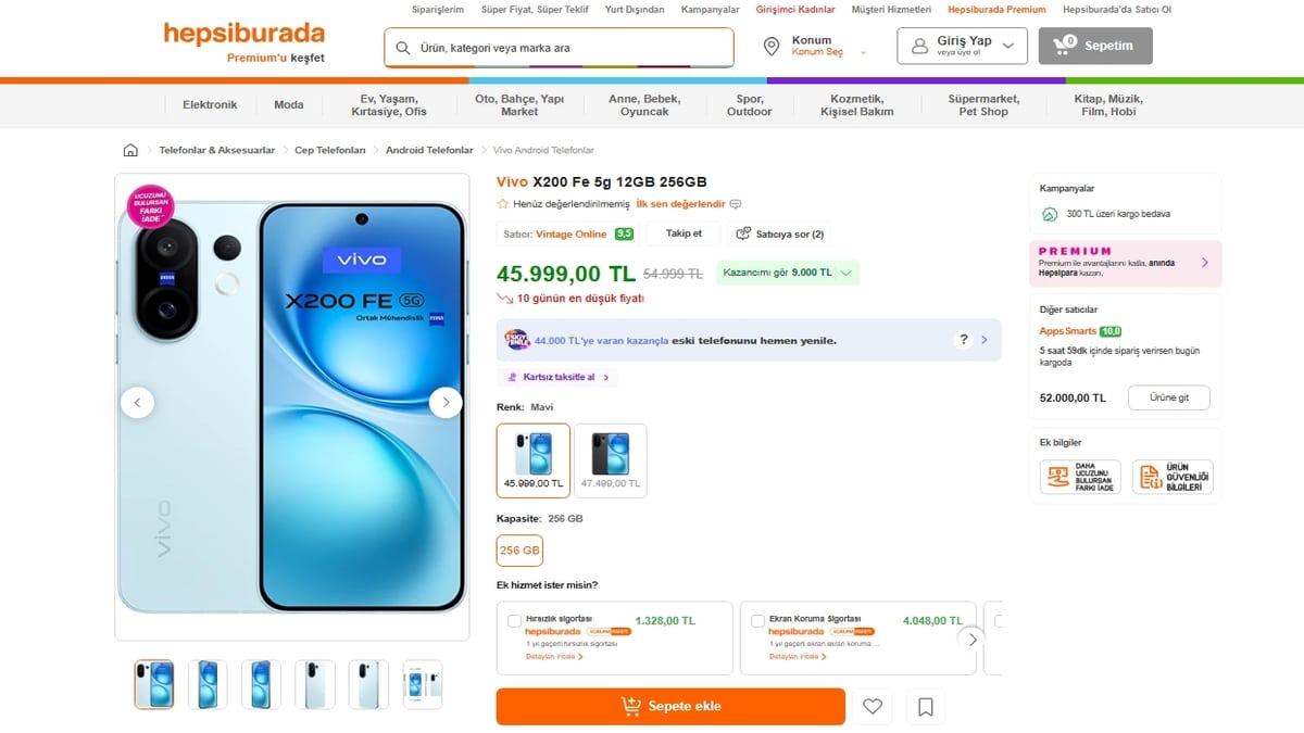 Vivo X200 FE 5G İçin 9.000 TL İndirim Fırsatı