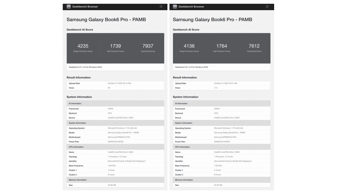 Galaxy Book6 Pro Benchmark’ta Parladı