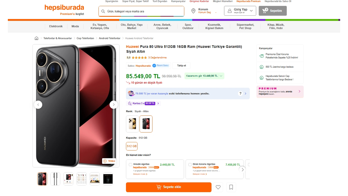 Huawei Pura 80 Ultra İçin 13.450 TL İndirim Fırsatı