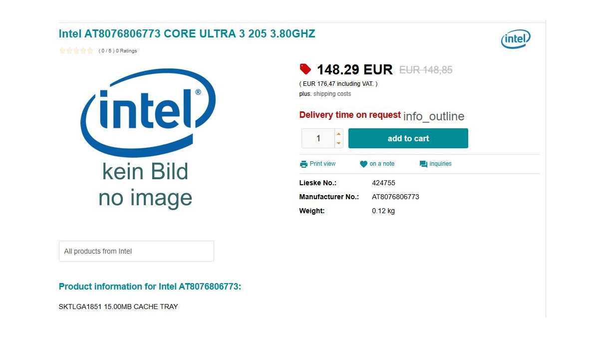 Intel Core Ultra 3 205