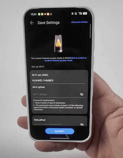 Huawei Mesh X3 Pro Şifre Oluşturma