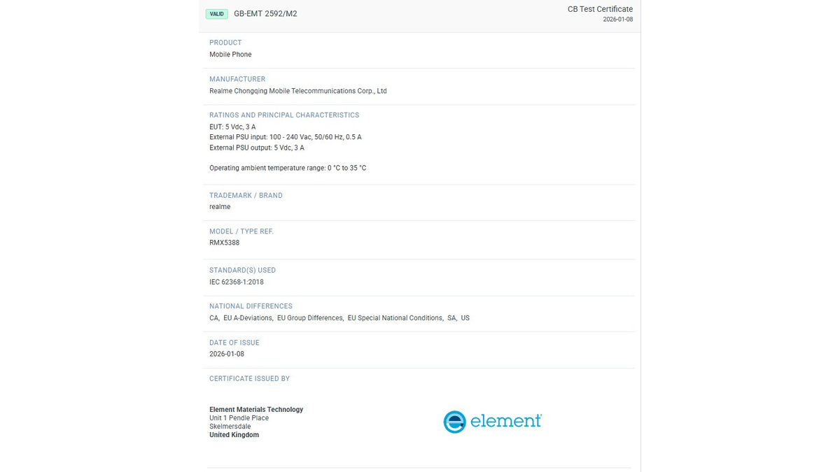 Realme Note 80 SIRIM Sertifikasında Göründü