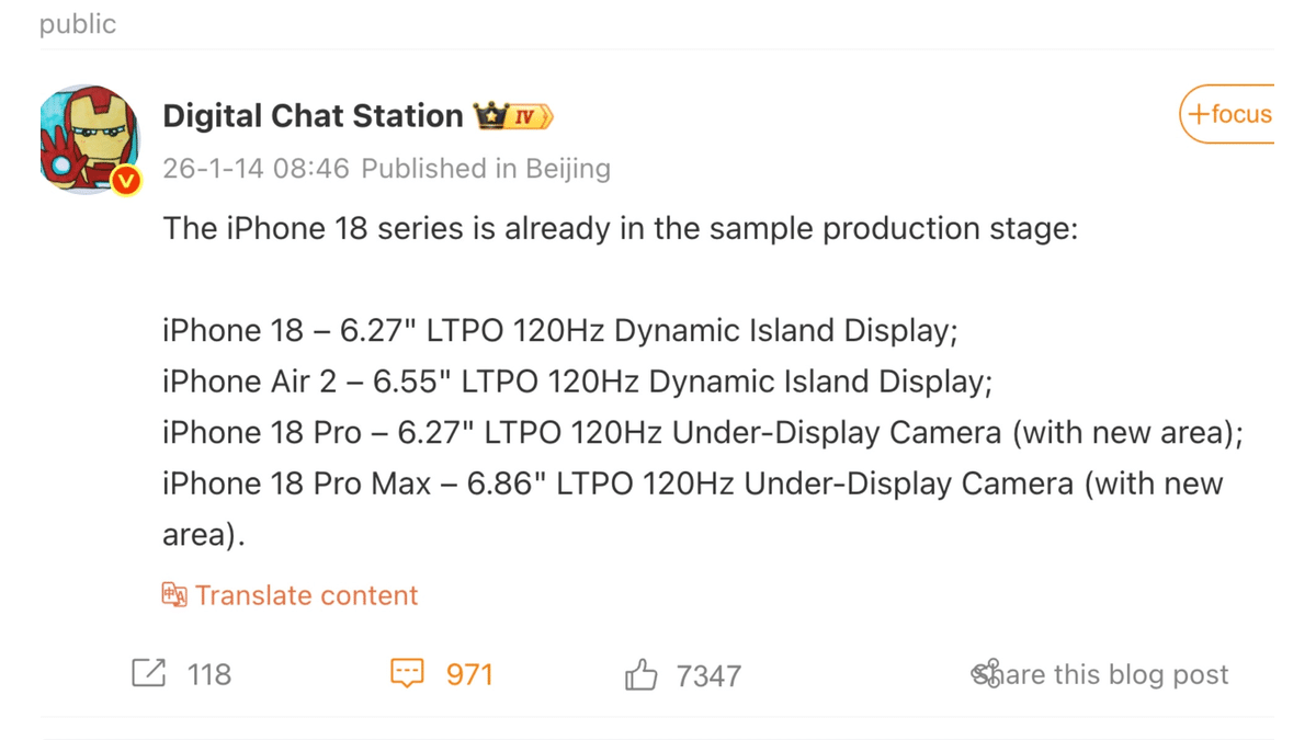 iPhone 18 Pro Dinamik Ada’yı Bitirmeye Kararlı