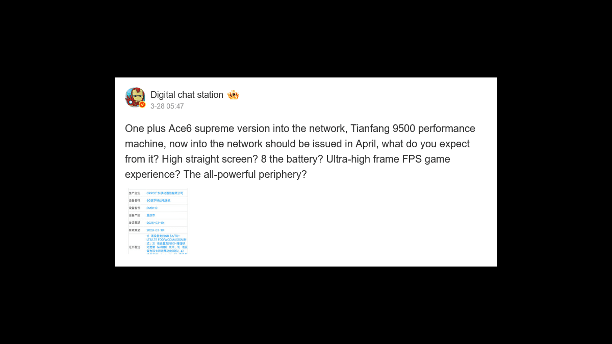 OnePlus Ace 6 Ultra Canavar Gibi Özelliklerle Geliyor