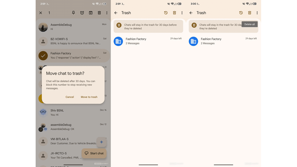 Google Mesajlar'a 30 Günlük Mesaj Kurtarma Özelliği Geldi