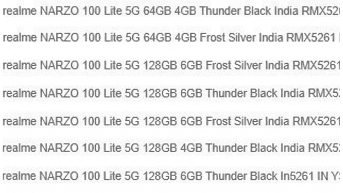 Realme Narzo 100 Lite Lansman Öncesi Detaylandı