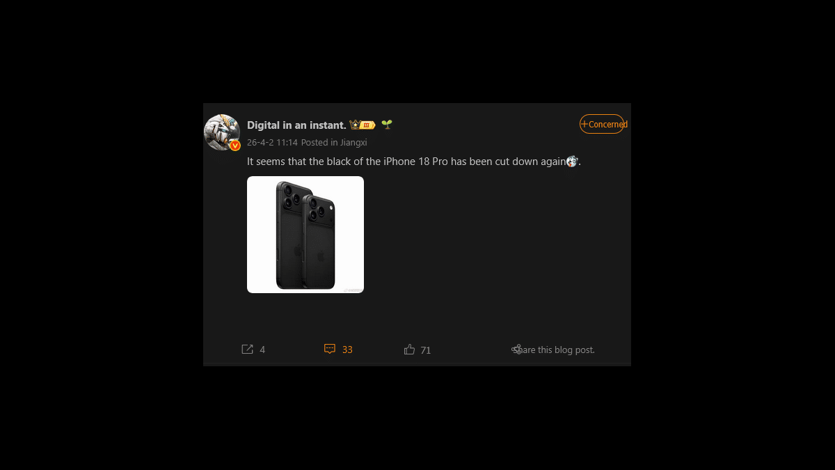 iPhone 18 Pro Siyahlara Bürünmeyecek