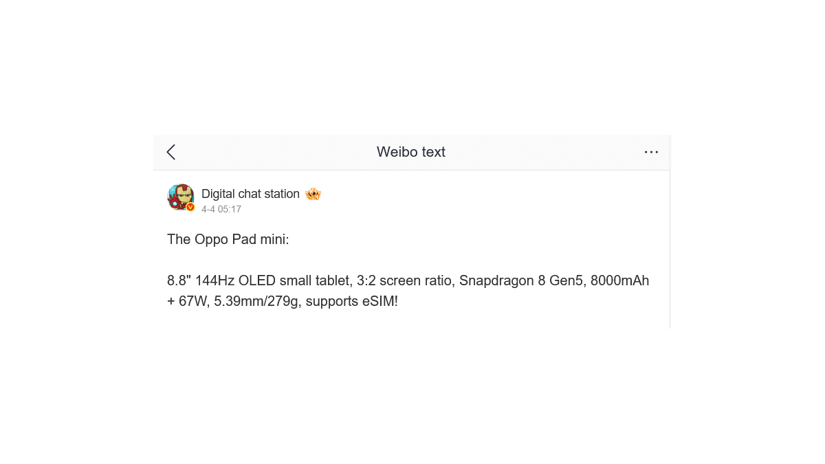 OPPO Pad Mini Özellikleri Sızdırıldı
