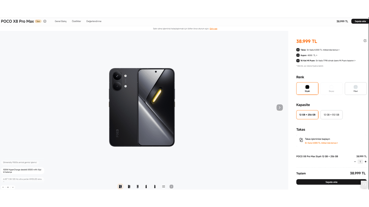 Poco X8 Pro ve Poco X8 Pro Max Türkiye'de: İşte Fiyatlar