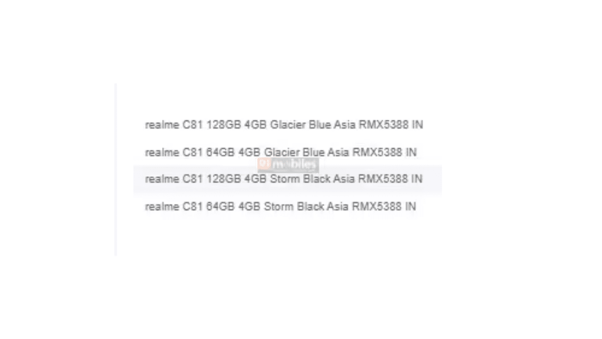 Realme C81 Depolama ve Renk Seçenekleri Sızdırıldı