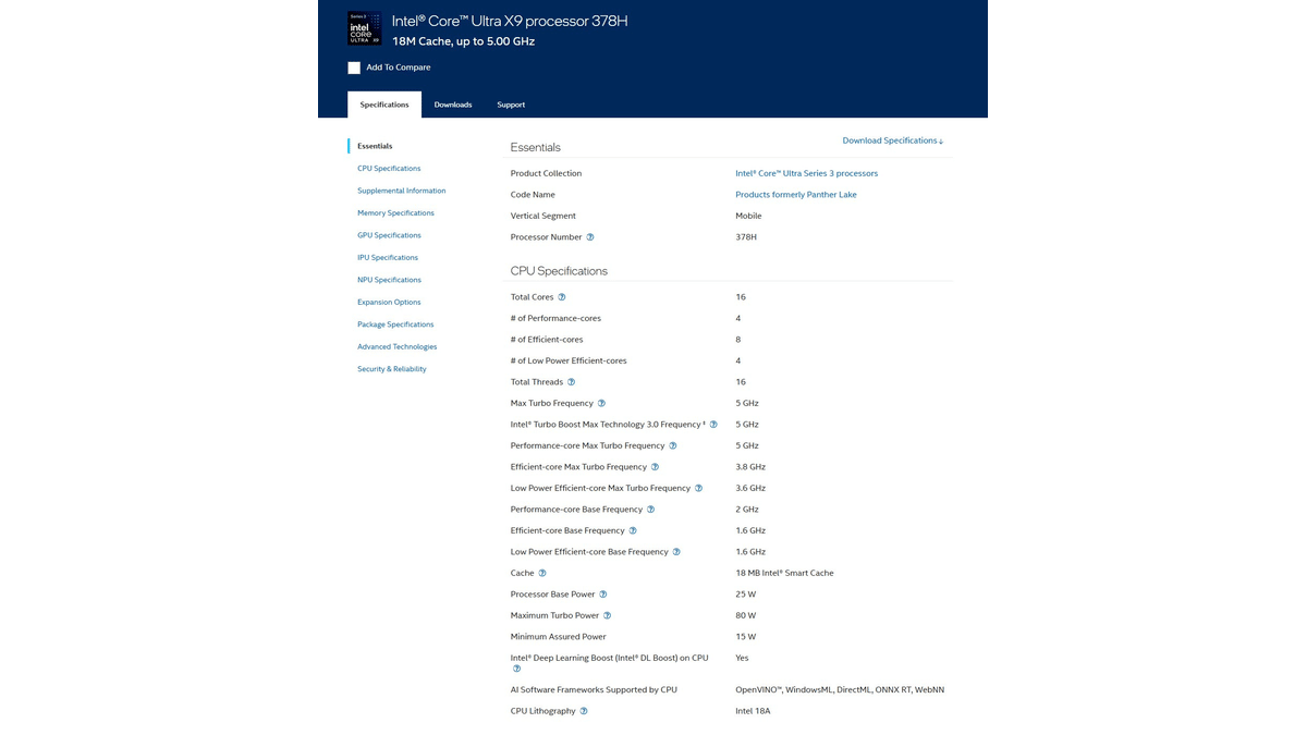 Intel Core Ultra X9 378H Sessizce Tanıtıldı