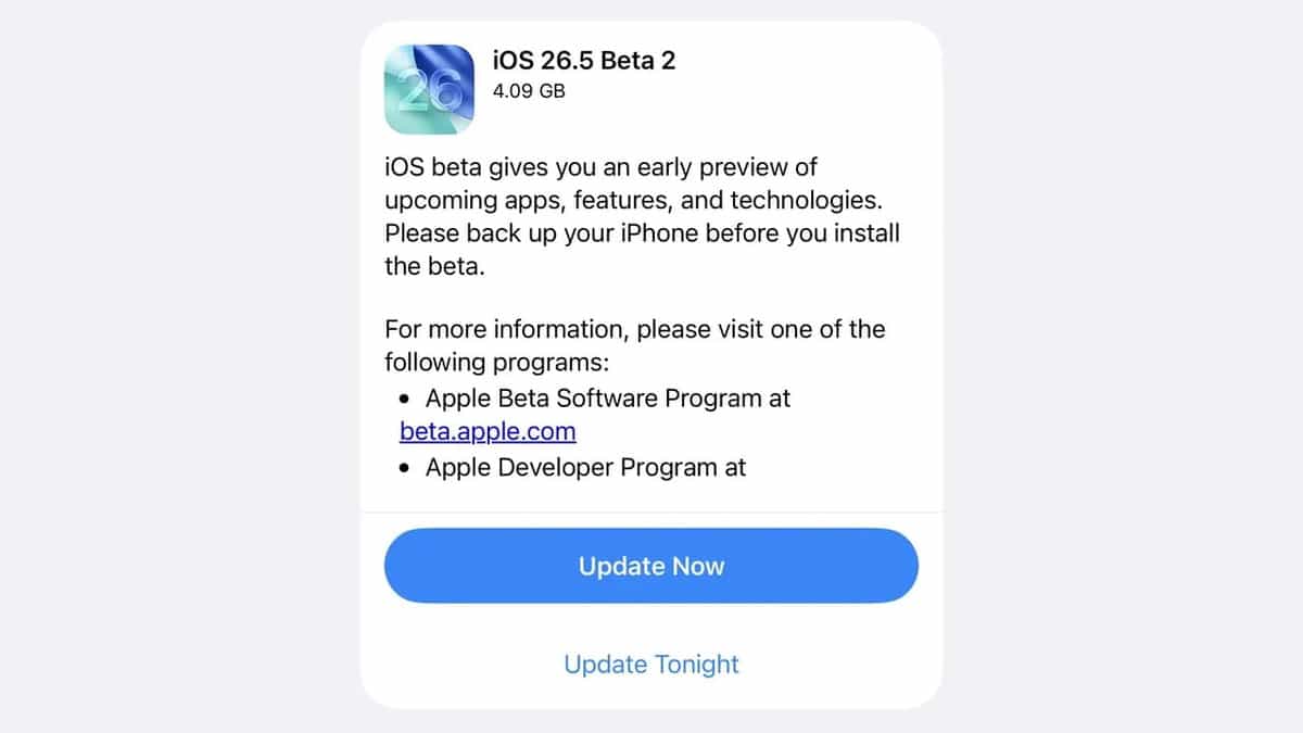 iOS 26.5 Beta 2
