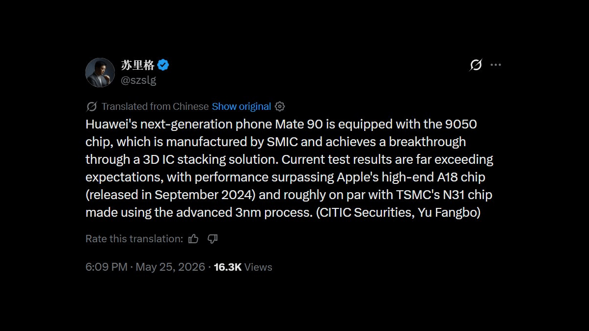 Huawei Kirin 9050 Apple A18 Pro’yu Tokatlayacak