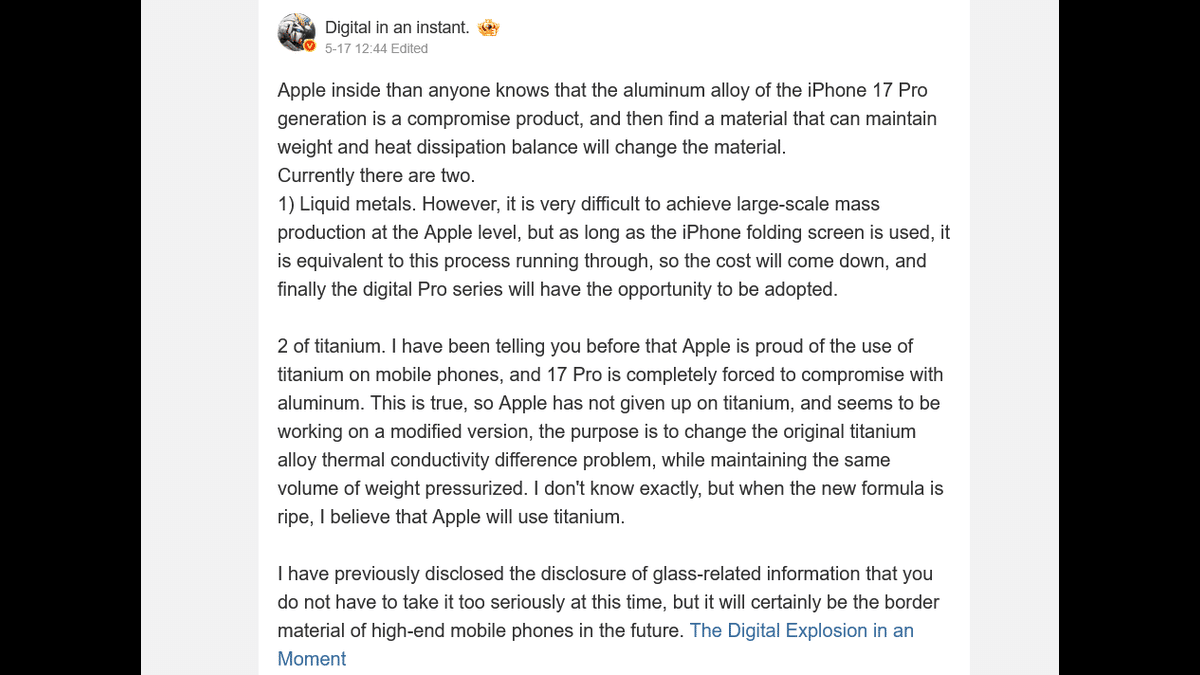 iPhone 17 Pro Alüminyum Kasadan Pişman