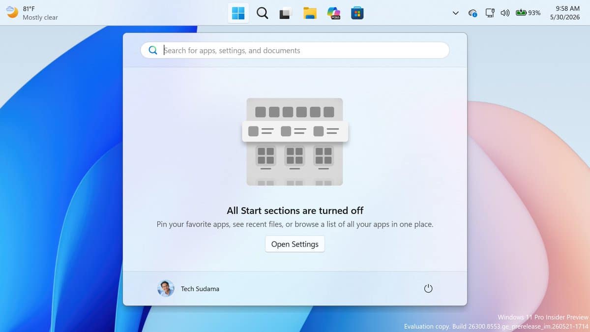 Windows 11 Insider Build 26300.8553 Yayınlandı: İşte Yenilikler