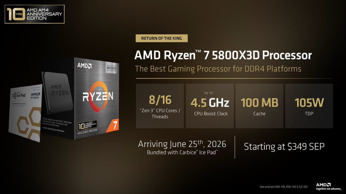 AMD Ryzen 7 5800X3D Geri Döndü