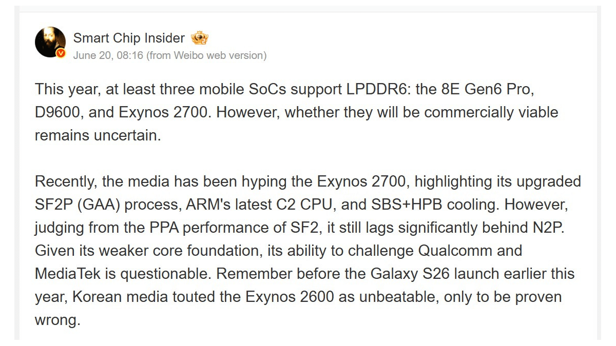 Exynos 2700 Püfür Püfür Çalışacak