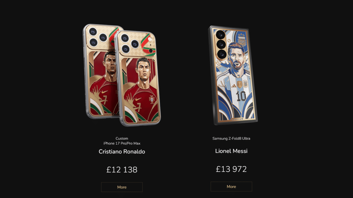 Caviar'dan Messi ve Ronaldo'lu Özel Altın Telefon Serisi