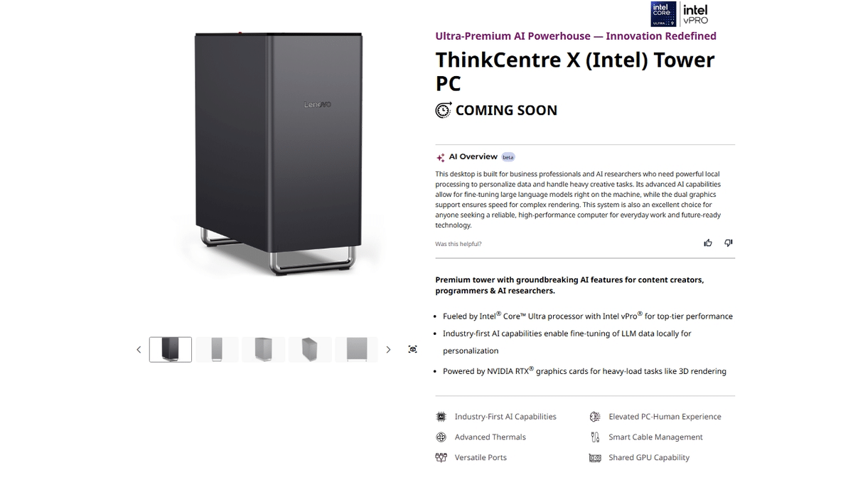 Lenovo ThinkCentre X Rakip Tanımayacak
