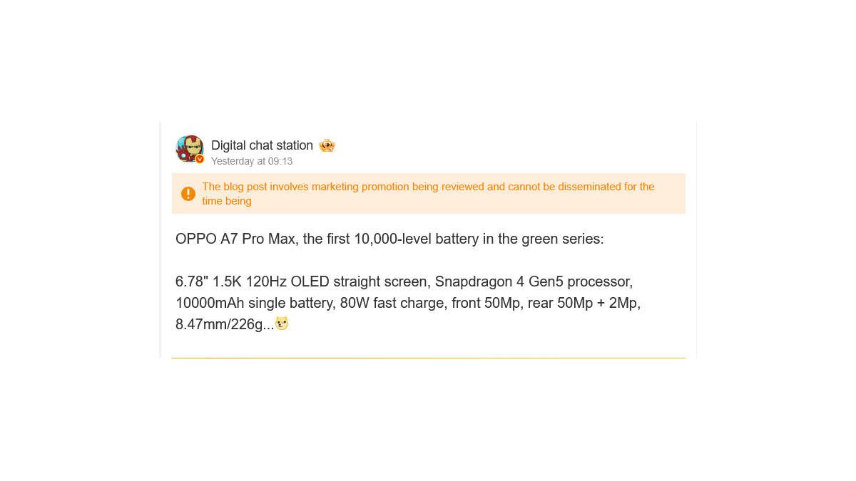 Oppo A7 Pro Max 10.000 mAh Bataryayla Geliyor
