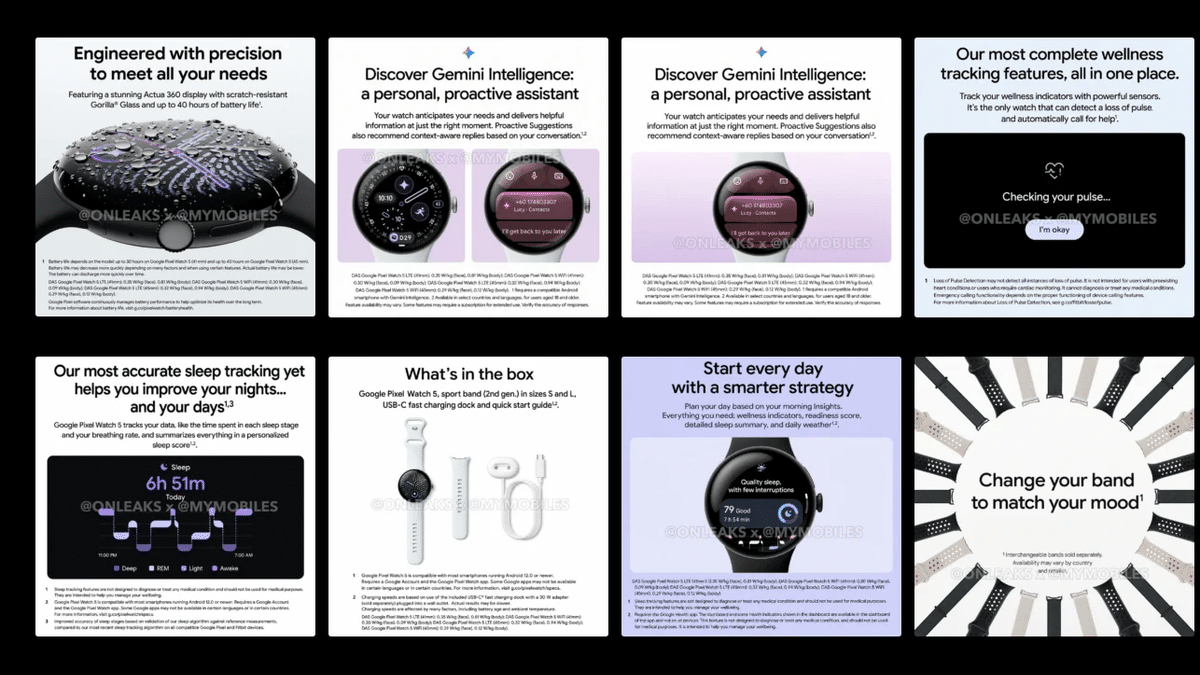 Pixel Watch 5'in Tüm Özellikleri Sızdırıldı
