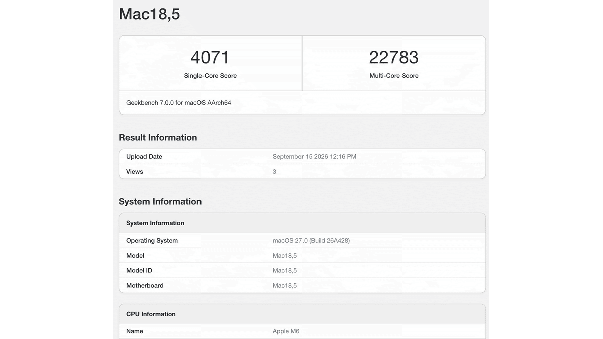 Apple M6 İlk Performans Testinde Gücüyle Beklentileri Aştı