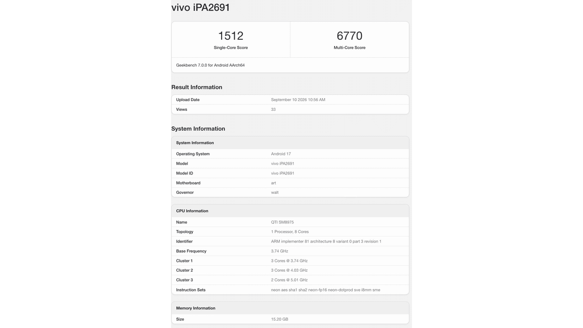 iQOO Pad Ultra Gücüyle Geekbench'i Sınadı